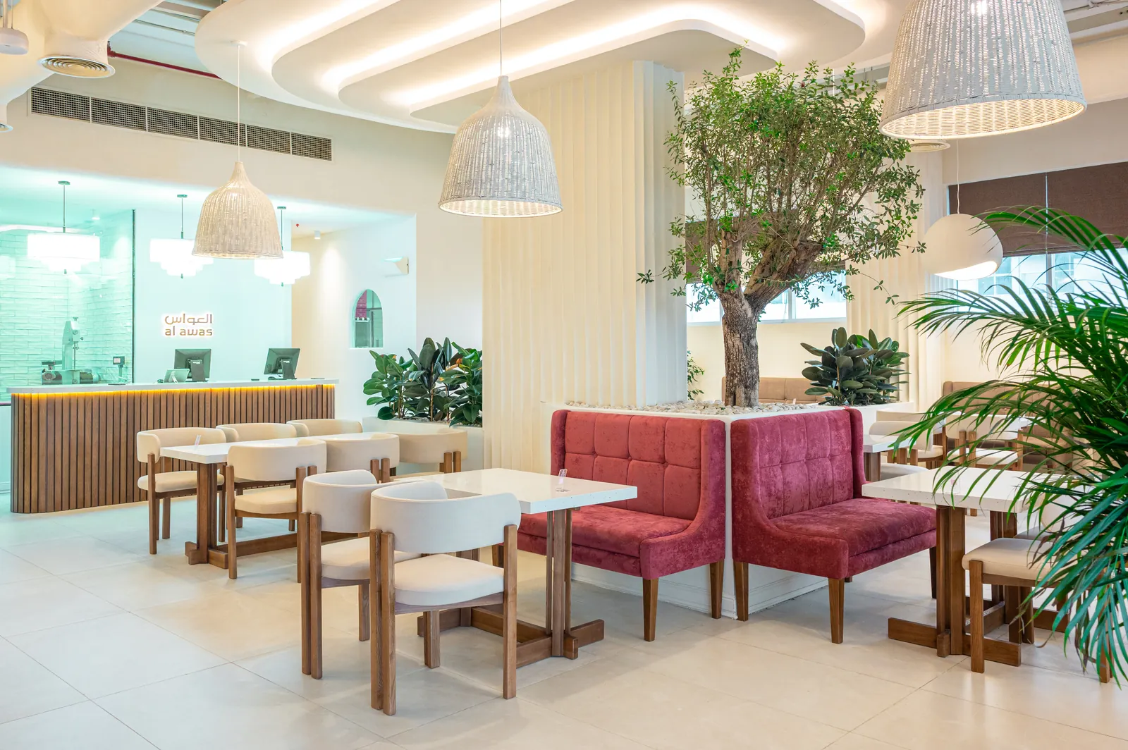 al awas dining hall and service counter at Al Warqa